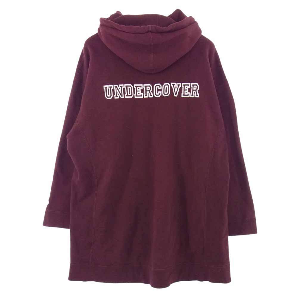 UNDERCOVER アンダーカバー UCV1807 WOMENS BIG HOODED SWEAT SHIRT フーディー スウェット パーカー ワインレッド系 1【中古】