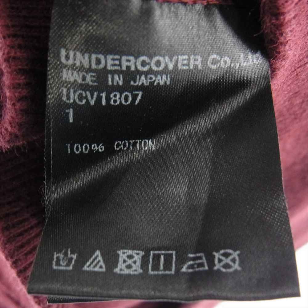 UNDERCOVER アンダーカバー UCV1807 WOMENS BIG HOODED SWEAT SHIRT フーディー スウェット パーカー ワインレッド系 1【中古】