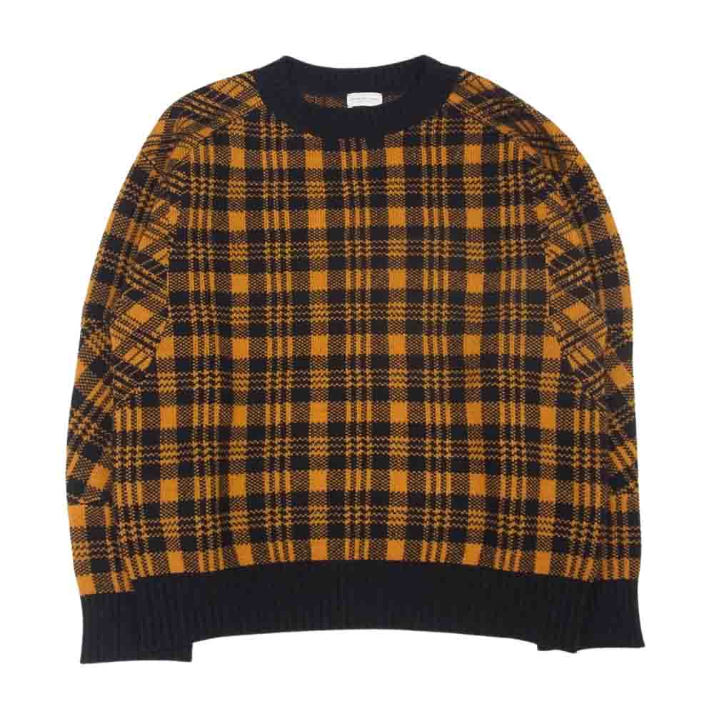 DRIES VAN NOTEN ドリスヴァンノッテン チェック柄 ニット ブラック系 オレンジ系 XS【中古】