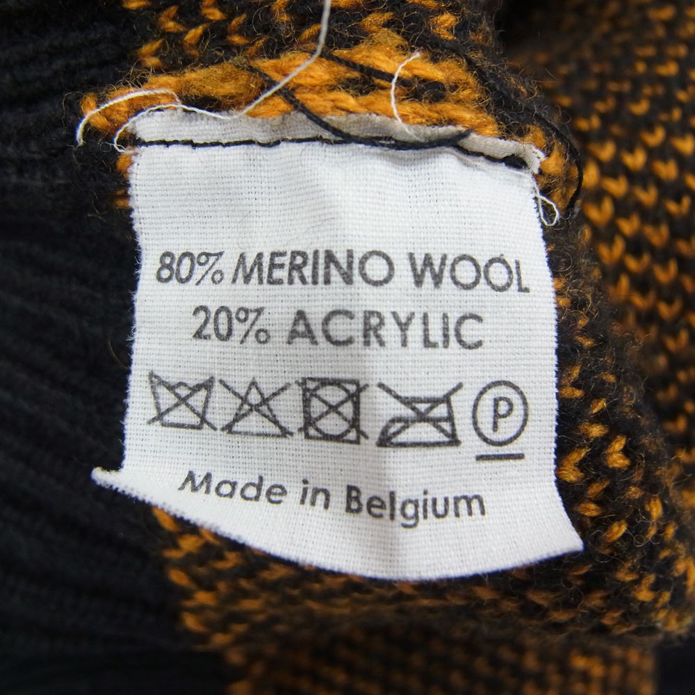 DRIES VAN NOTEN ドリスヴァンノッテン チェック柄 ニット ブラック系 オレンジ系 XS【中古】