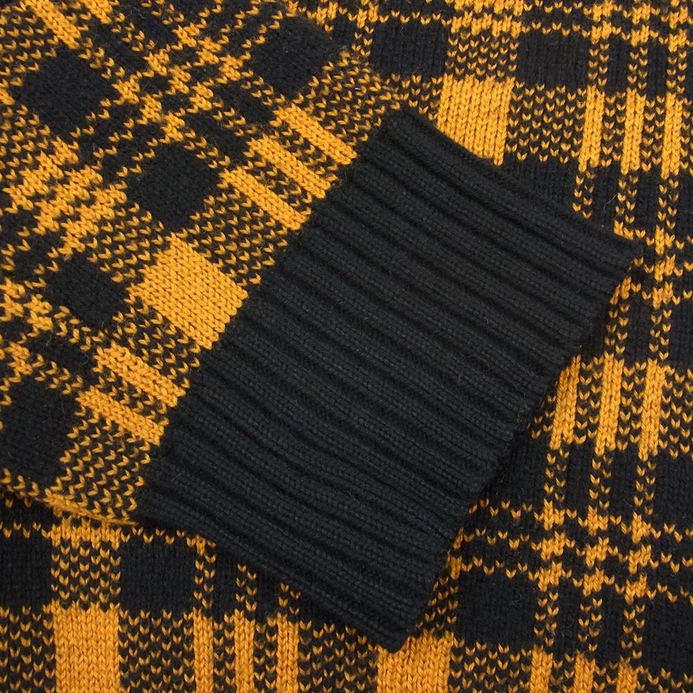 DRIES VAN NOTEN ドリスヴァンノッテン チェック柄 ニット ブラック系 オレンジ系 XS【中古】