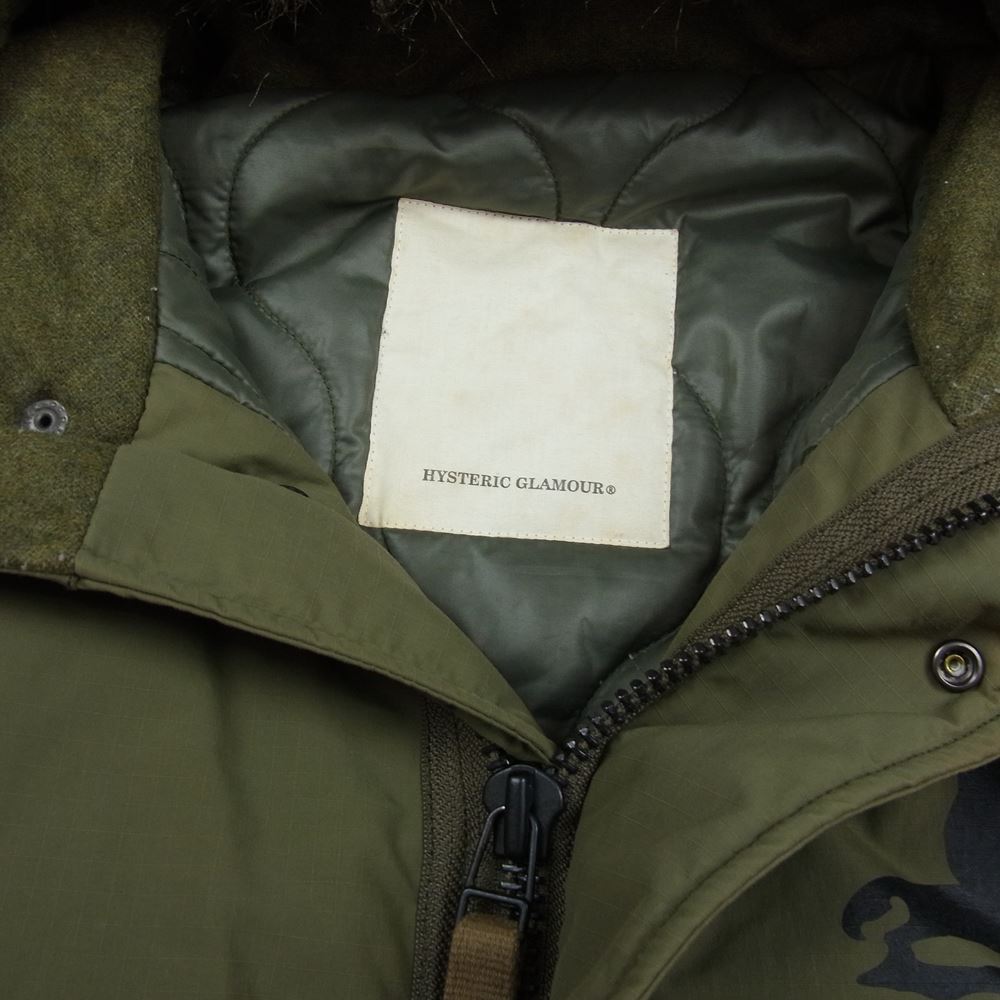 HYSTERIC GLAMOUR ヒステリックグラマー 0204AC02 プリマロフト 中綿キルティング モッズコート カーキ系 M【中古】