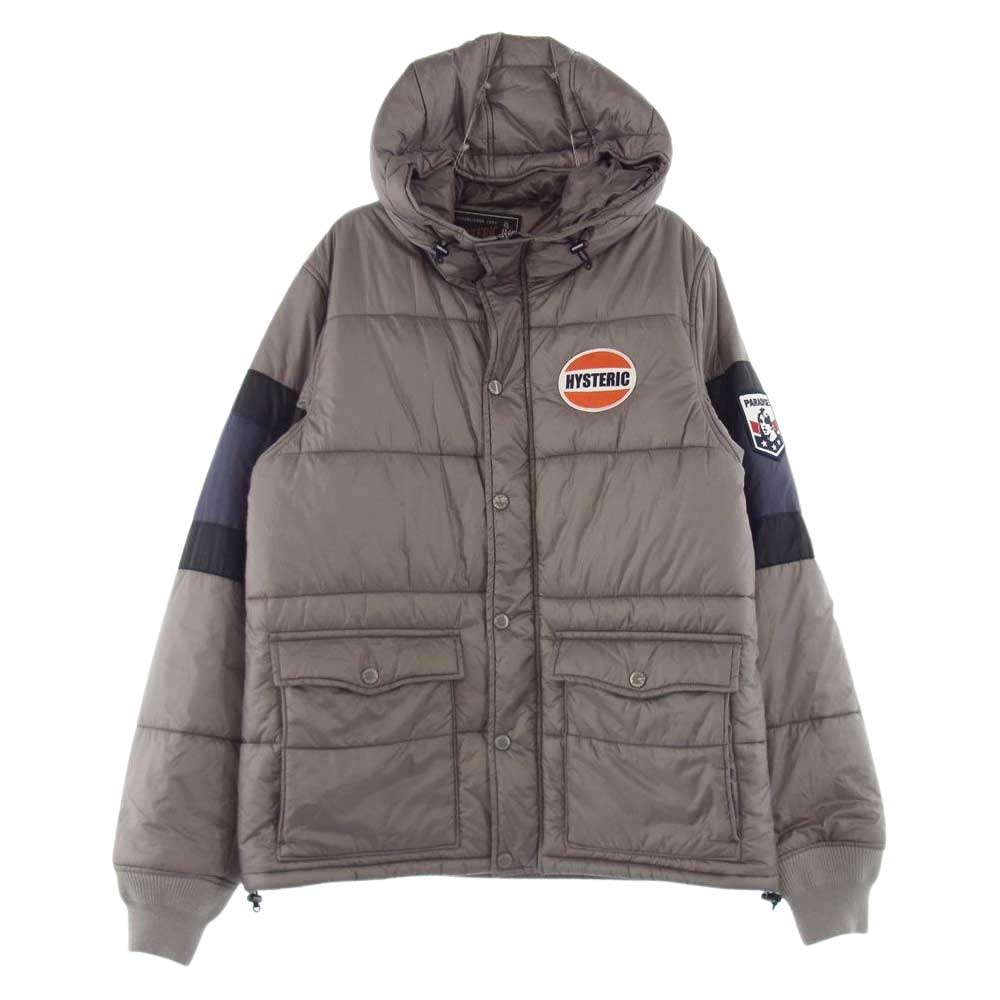 HYSTERIC GLAMOUR ヒステリックグラマー 0263AB03 中綿プリマロフト ワッペン付き ナイロンタフタ フーデッドジャケット グレー系 M【中古】