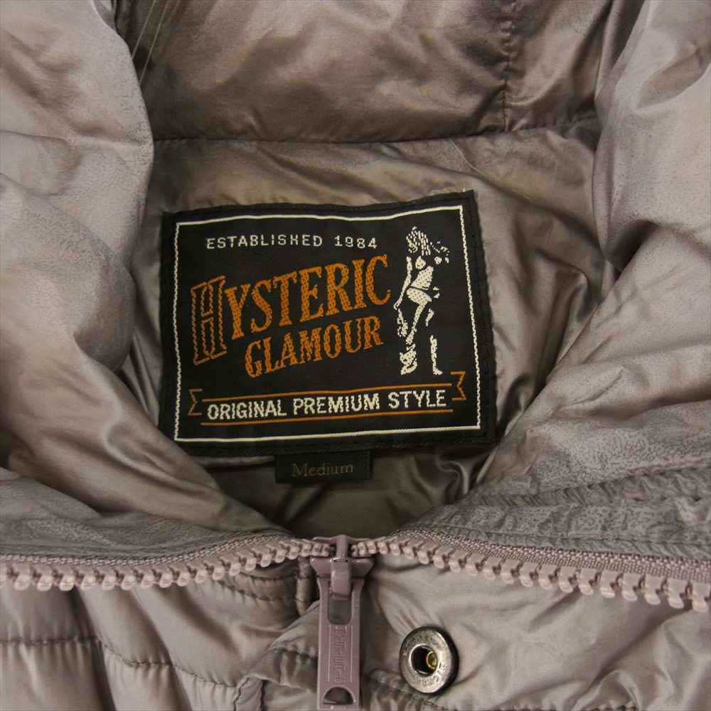 HYSTERIC GLAMOUR ヒステリックグラマー 0263AB03 中綿プリマロフト ワッペン付き ナイロンタフタ フーデッドジャケット グレー系 M【中古】