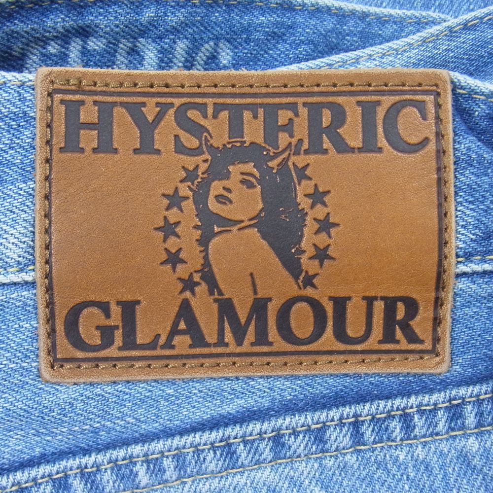 HYSTERIC GLAMOUR ヒステリックグラマー 02201AP16 ダイナミックパッチ リメイク ストレート デニム パンツ インディゴブルー系 32【新古品】【未使用】【中古】