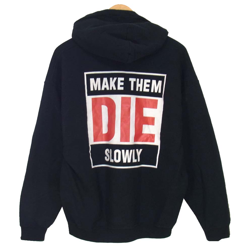 TENDERLOIN テンダーロイン T-STP HOODED ホワイトゾンビ プリント フード付き プルオーバー パーカー 本店限定 ブラック系 L【中古】