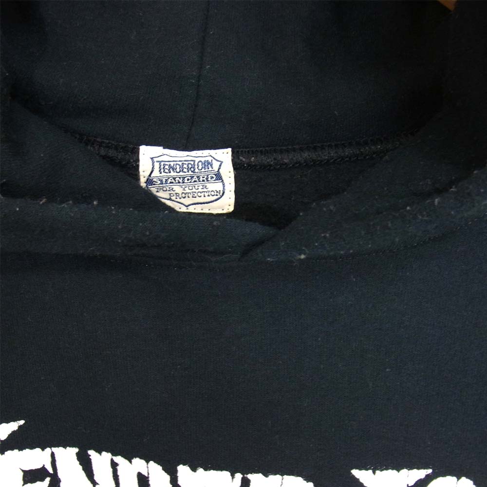 TENDERLOIN テンダーロイン T-STP HOODED ホワイトゾンビ プリント フード付き プルオーバー パーカー 本店限定 ブラック系 L【中古】