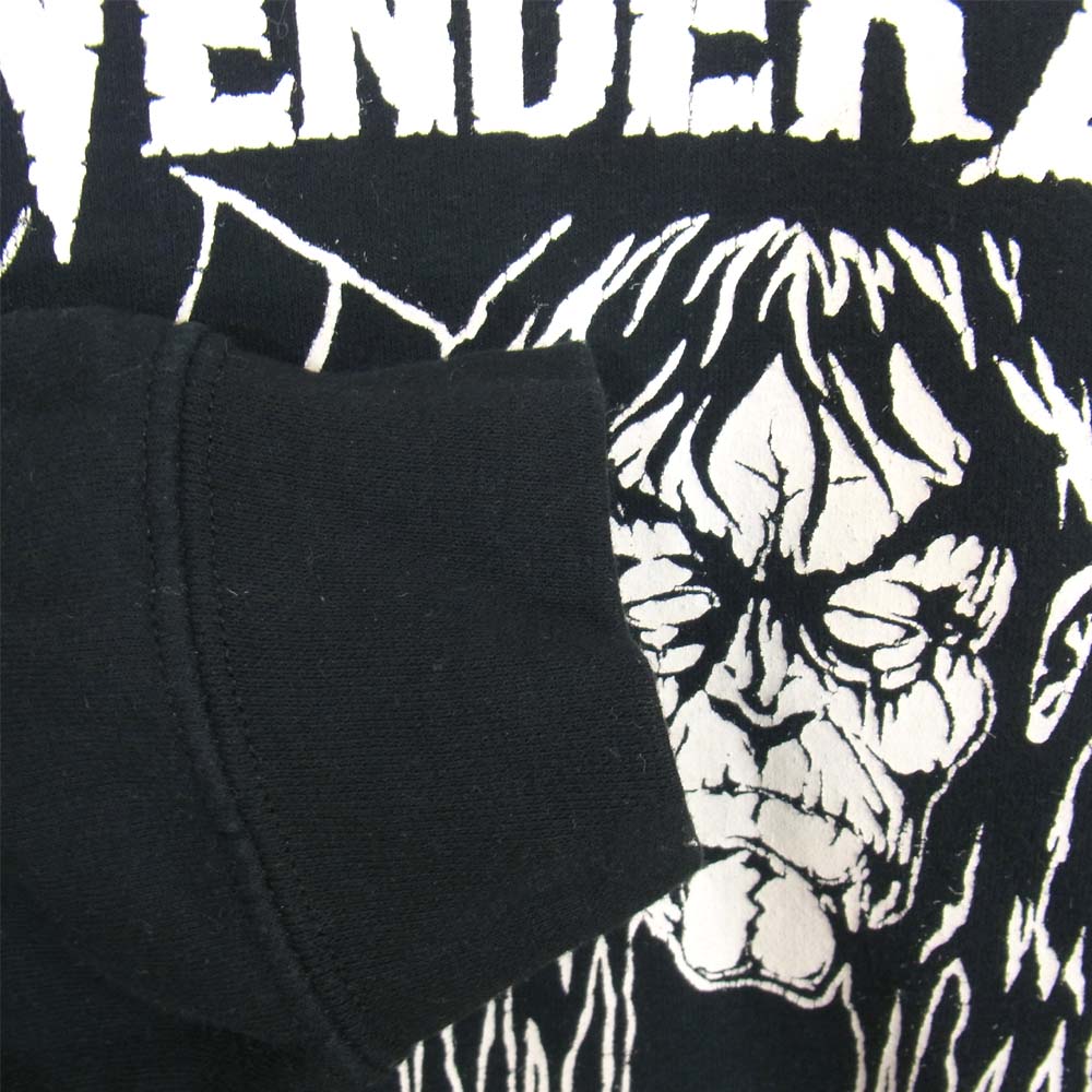 TENDERLOIN テンダーロイン T-STP HOODED ホワイトゾンビ プリント フード付き プルオーバー パーカー 本店限定 ブラック系 L【中古】