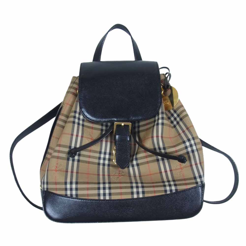 BURBERRY バーバリー ノバ チェック シャドーホース ミニ リュック ライトブラウン系【中古】
