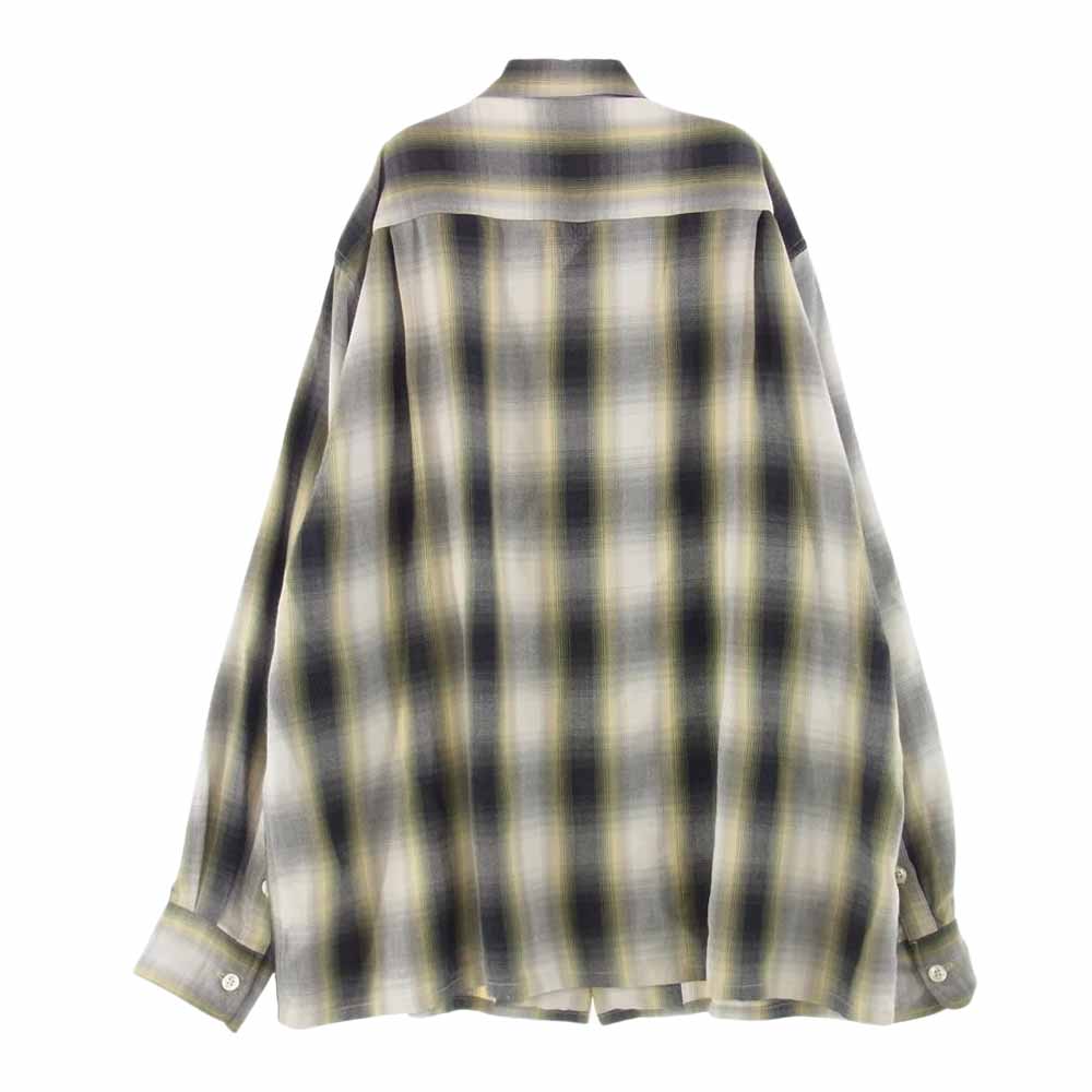 WACKO MARIA ワコマリア 21SS-WMS-OC20 OMBRE CHECK OPEN COLLAR SHIRT レーヨン オンブレチェック 長袖 オープンカラー シャツ  マルチカラー系 M【中古】