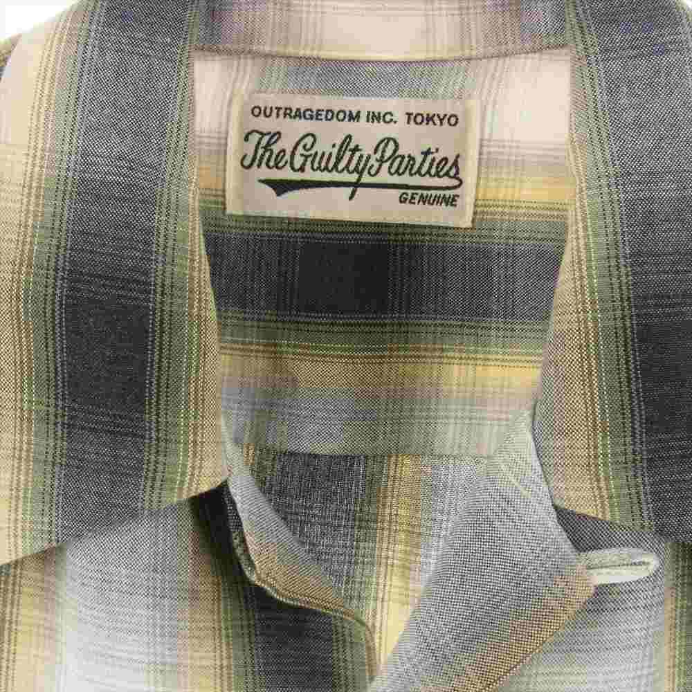 WACKO MARIA ワコマリア 21SS-WMS-OC20 OMBRE CHECK OPEN COLLAR SHIRT レーヨン オンブレチェック 長袖 オープンカラー シャツ  マルチカラー系 M【中古】