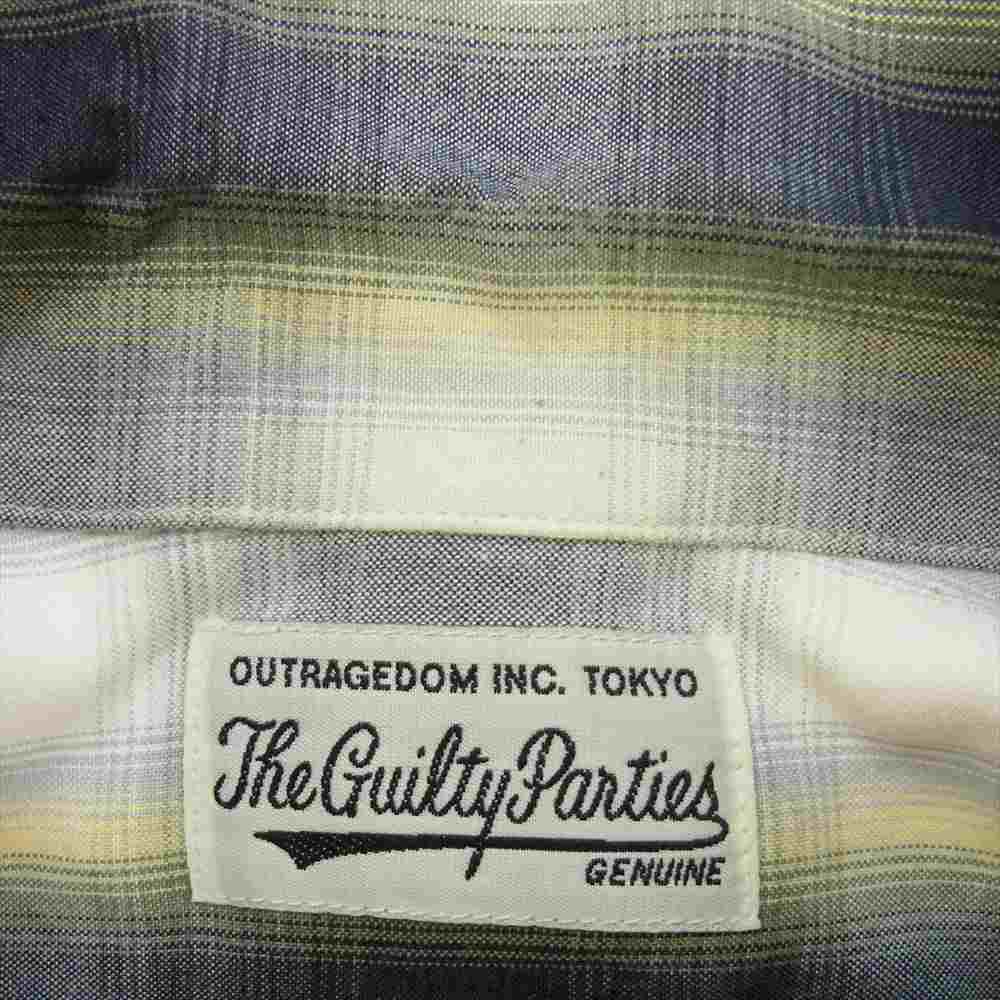 WACKO MARIA ワコマリア 21SS-WMS-OC20 OMBRE CHECK OPEN COLLAR SHIRT レーヨン オンブレチェック 長袖 オープンカラー シャツ  マルチカラー系 M【中古】