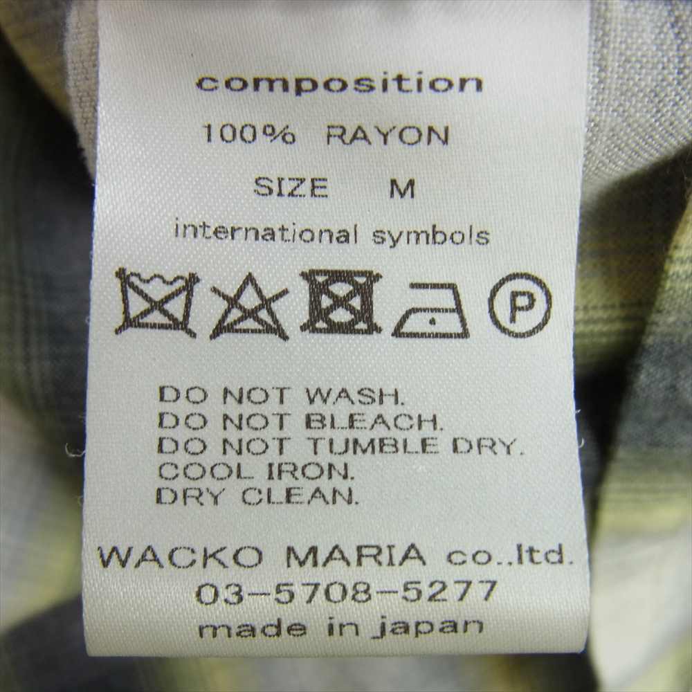 WACKO MARIA ワコマリア 21SS-WMS-OC20 OMBRE CHECK OPEN COLLAR SHIRT レーヨン オンブレチェック 長袖 オープンカラー シャツ  マルチカラー系 M【中古】