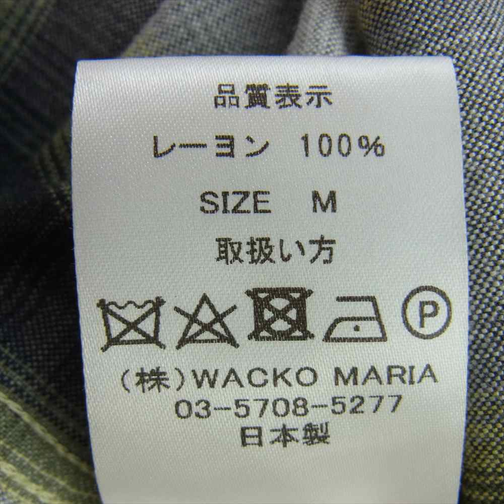 WACKO MARIA ワコマリア 21SS-WMS-OC20 OMBRE CHECK OPEN COLLAR SHIRT レーヨン オンブレチェック 長袖 オープンカラー シャツ  マルチカラー系 M【中古】