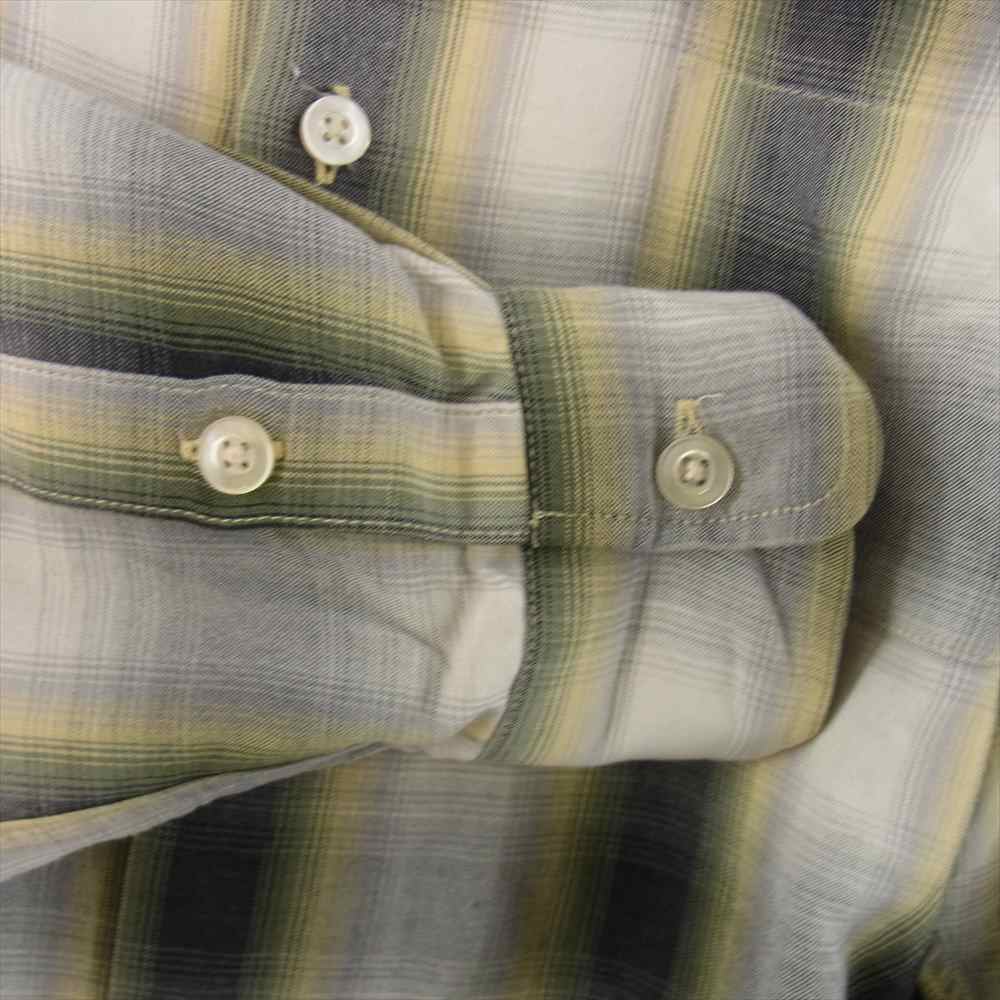 WACKO MARIA ワコマリア 21SS-WMS-OC20 OMBRE CHECK OPEN COLLAR SHIRT レーヨン オンブレチェック 長袖 オープンカラー シャツ  マルチカラー系 M【中古】