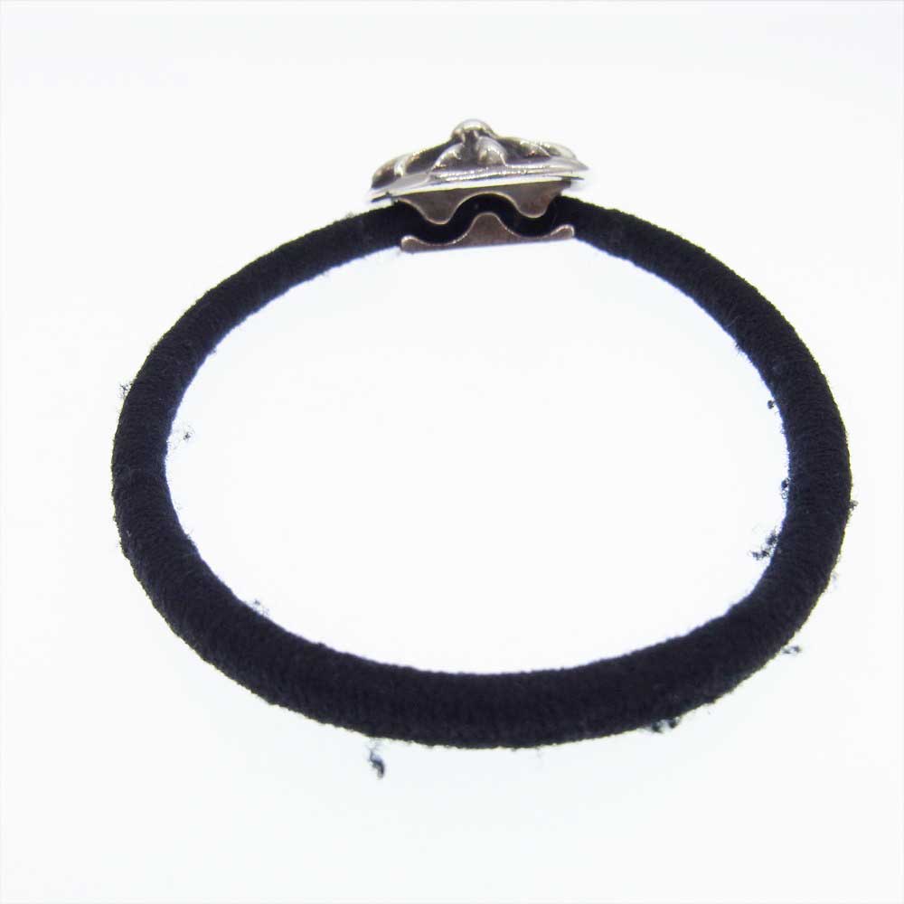 CHROME HEARTS クロムハーツ（原本有） HAIRBAND CH PLUS クロス ボール ボタン ヘアゴム コンチョ ブラック系 シルバー系【中古】
