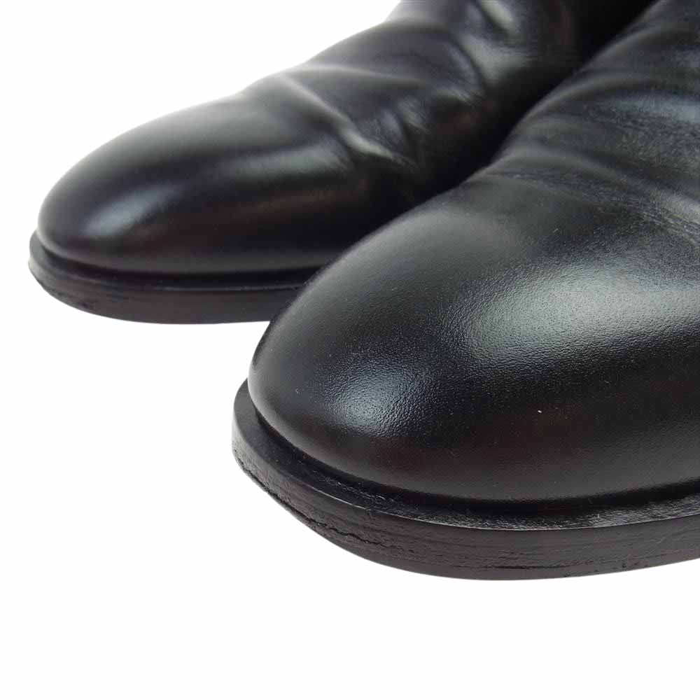 HERMES エルメス Hバックル サイドベルト レザー ポートランド ブーツ ブラック系 40【中古】