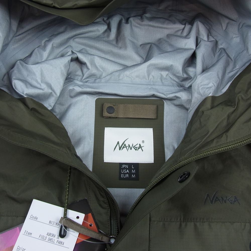 NANGA ナンガ N13lBKE2 Aurora 3L Field Shell Parka BLK オーロラ 3 レイヤー フィールド シェル パーカ ナイロン ジャケット カーキ系 L【新古品】【未使用】【中古】
