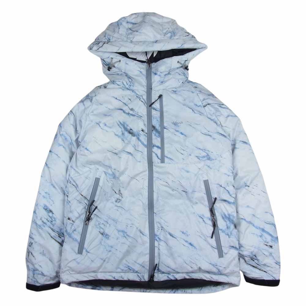 NANGA ナンガ N1AJMBG3 AURORA DOWN JACKET オーロラ ダウン ジャケット フーディ マーブル ホワイト系 ライトブルー系 L【新古品】【未使用】【中古】