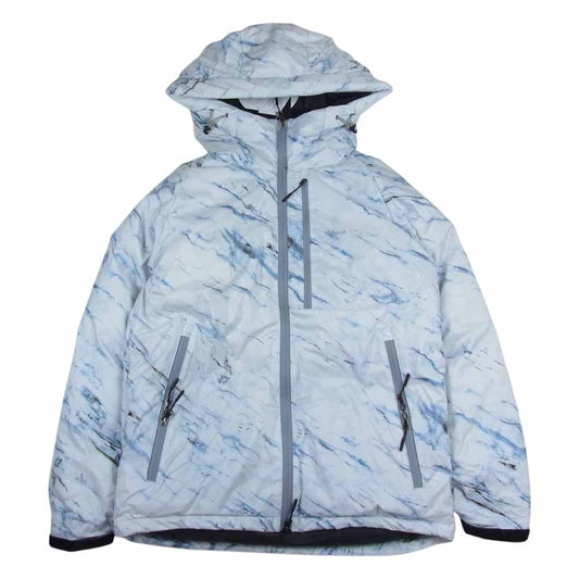 NANGA ナンガ N1AJMBG3 AURORA DOWN JACKET オーロラ ダウン ジャケット フーディ マーブル ホワイト系 ライトブルー系 L【新古品】【未使用】【中古】