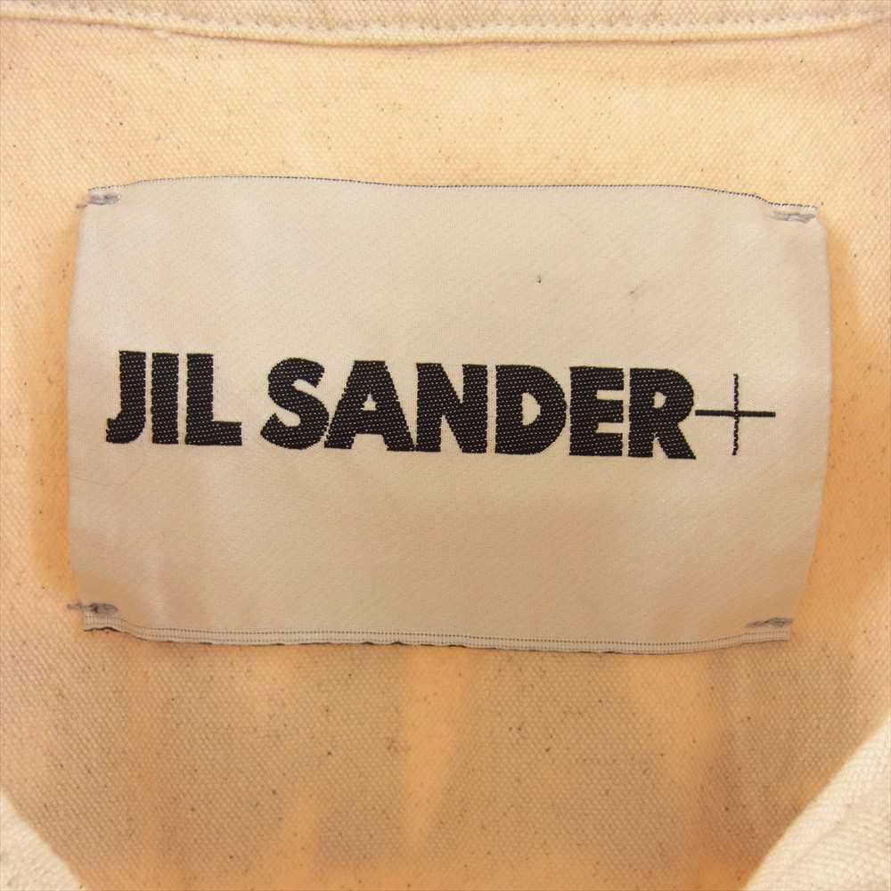 JIL SANDER ジルサンダー 20SS JSMQ744142 MQ240100 MALFILE SELVEDGE CANVAS バックロゴプリント コットンキャンバス オーバーサイズ 半袖 シャツ オフホワイト系 L【中古】