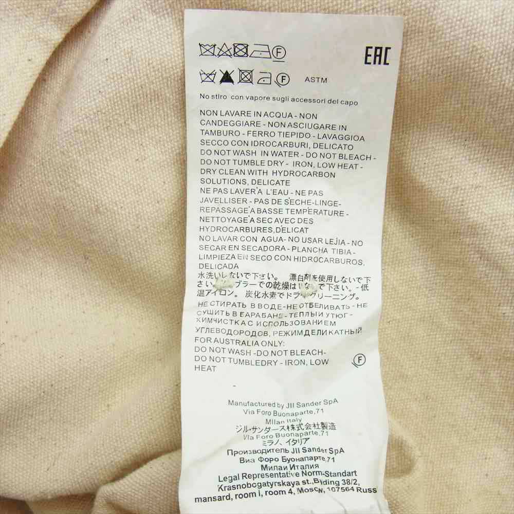 JIL SANDER ジルサンダー 20SS JSMQ744142 MQ240100 MALFILE SELVEDGE CANVAS バックロゴプリント コットンキャンバス オーバーサイズ 半袖 シャツ オフホワイト系 L【中古】