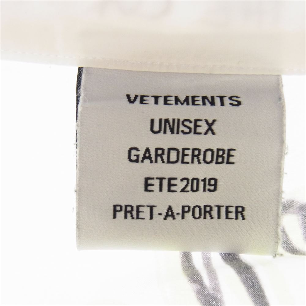 VETEMENTS ヴェトモン 19SS USS196003 ペイント 総柄 長袖 シャツ ホワイト系 XS【中古】