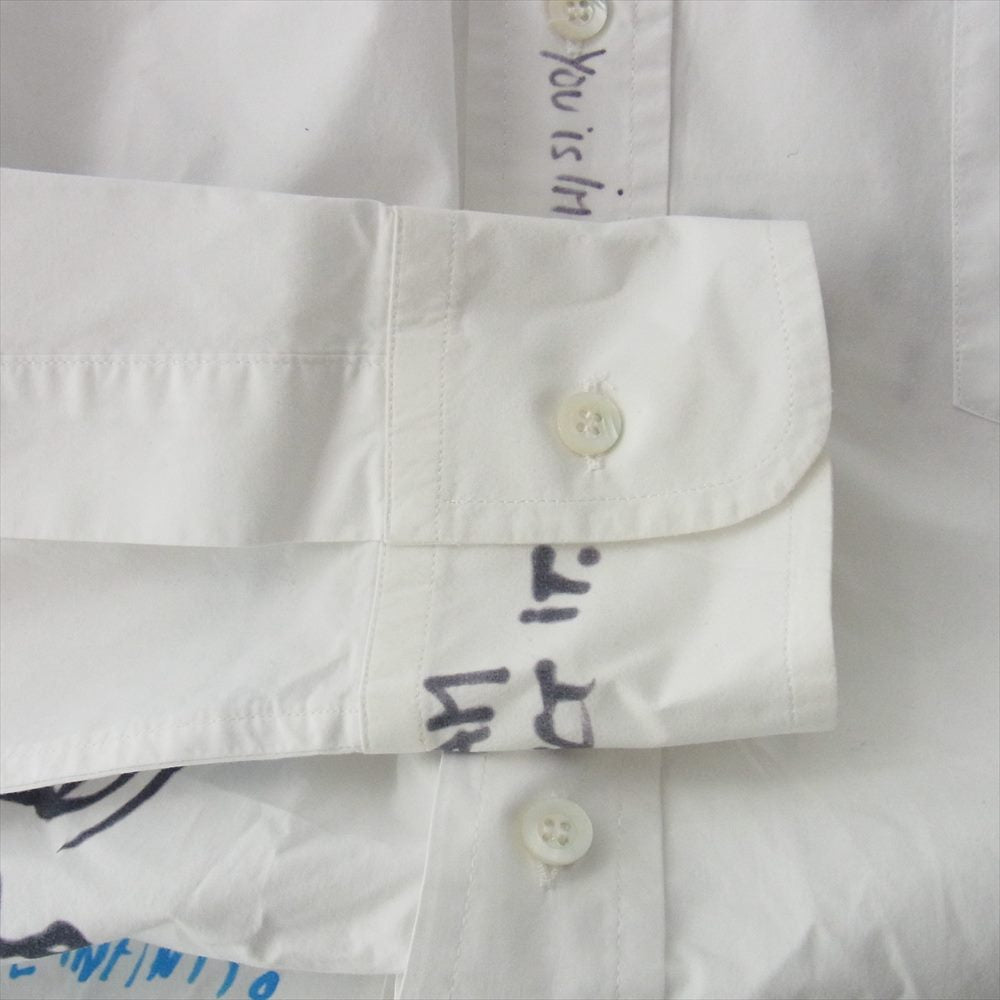 VETEMENTS ヴェトモン 19SS USS196003 ペイント 総柄 長袖 シャツ ホワイト系 XS【中古】