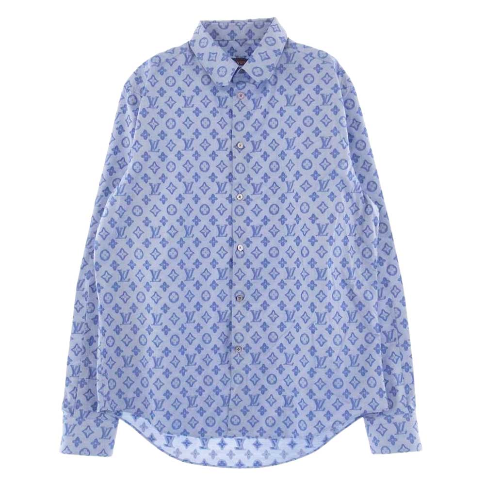 LOUIS VUITTON ルイ・ヴィトン RM212Q DO7 HLS51W モノグラム 総柄 DNA カラー 長袖 シャツ ブルー系 XXL【美品】【中古】