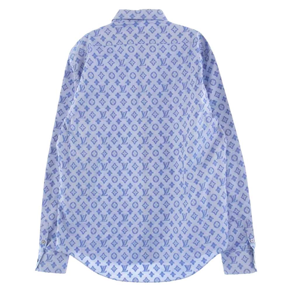 LOUIS VUITTON ルイ・ヴィトン RM212Q DO7 HLS51W モノグラム 総柄 DNA カラー 長袖 シャツ ブルー系 XXL【美品】【中古】