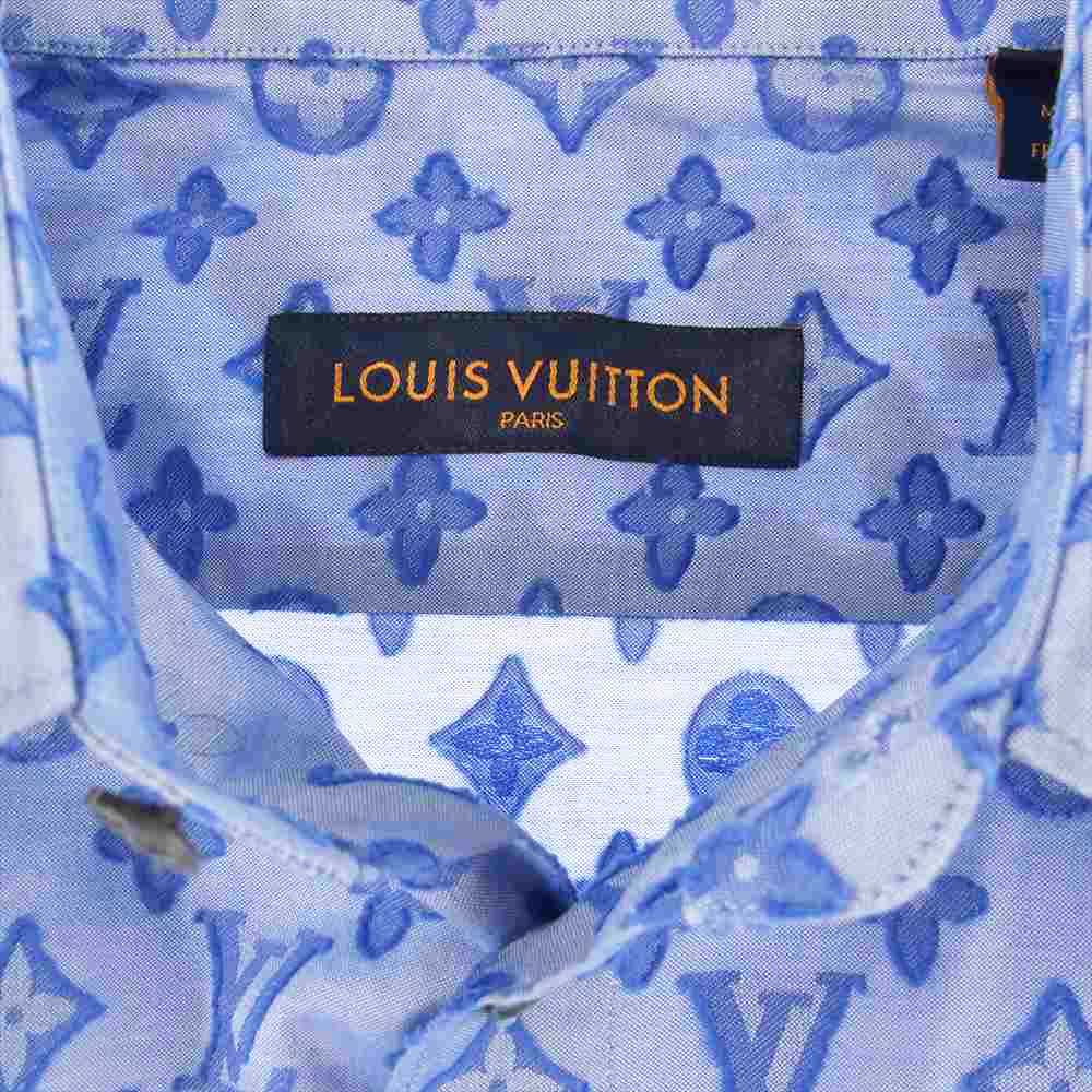 LOUIS VUITTON ルイ・ヴィトン RM212Q DO7 HLS51W モノグラム 総柄 DNA カラー 長袖 シャツ ブルー系 XXL【美品】【中古】