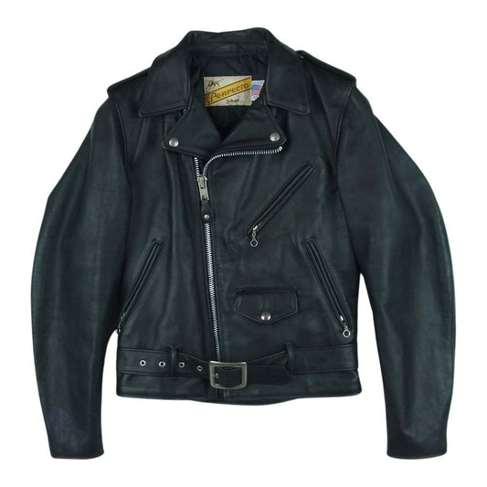 schott ショット 613 ワンスター レザー ダブル ライダース ジャケット アメリカ製 ブラック系 34【中古】