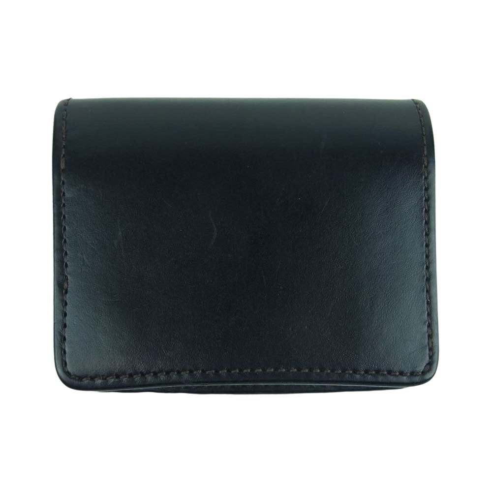 WILDSWANS ワイルドスワンズ KF-003 サドルプルアップ ミニ レザー ウォレット 二つ折り財布 牛革 ブラック系【中古】