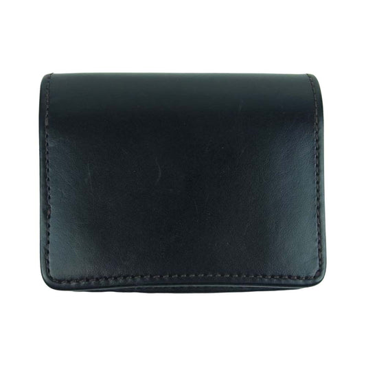 WILDSWANS ワイルドスワンズ KF-003 サドルプルアップ ミニ レザー ウォレット 二つ折り財布 牛革 ブラック系【中古】
