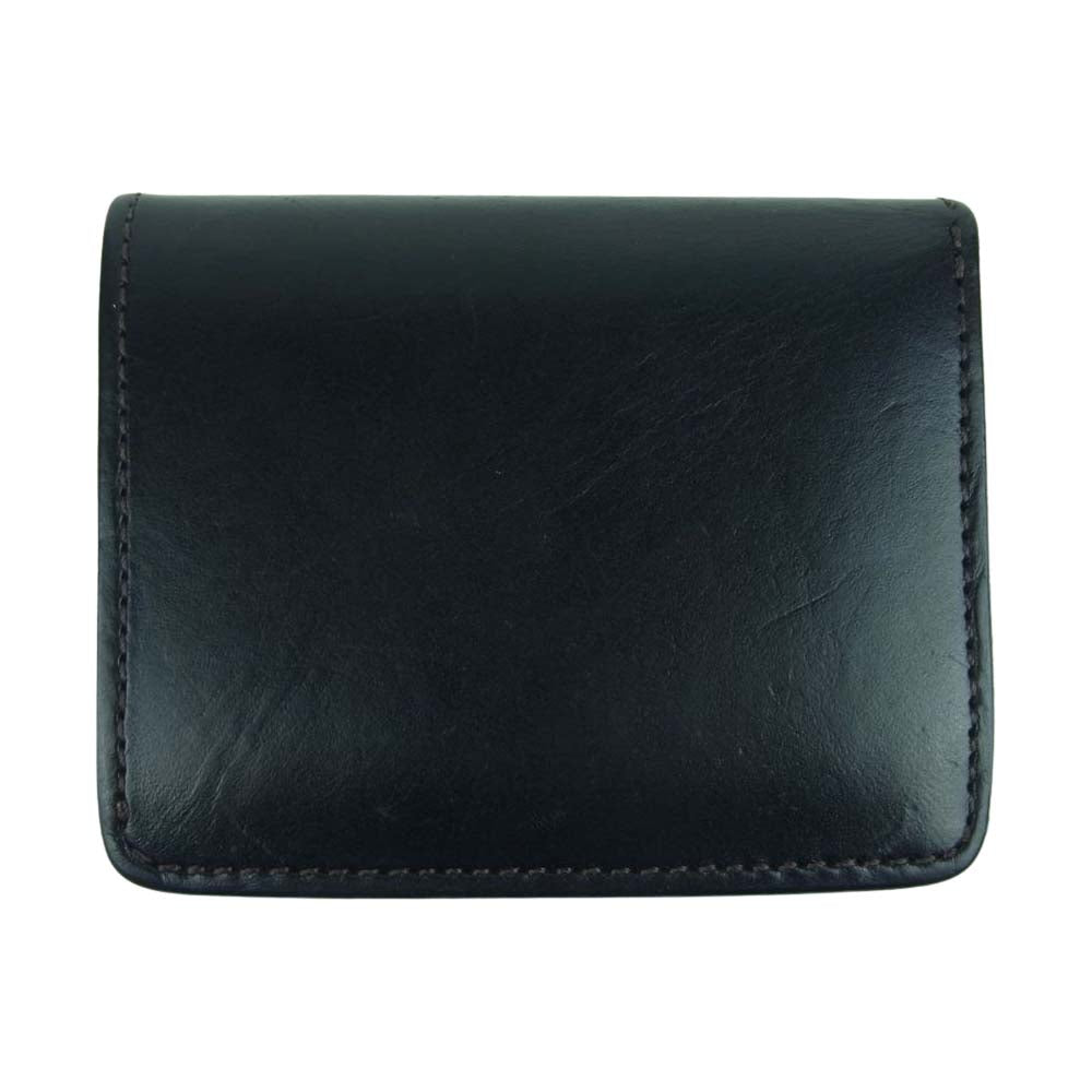 WILDSWANS ワイルドスワンズ KF-003 サドルプルアップ ミニ レザー ウォレット 二つ折り財布 牛革 ブラック系【中古】