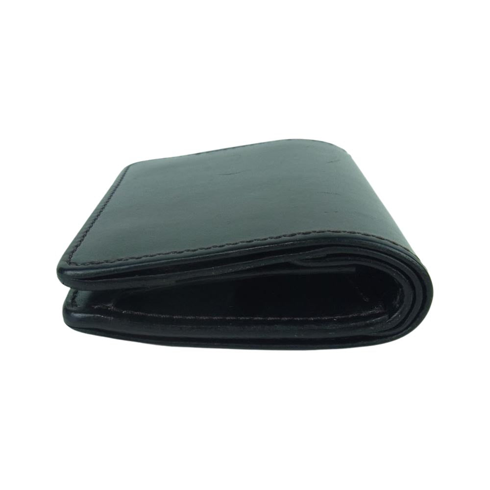 WILDSWANS ワイルドスワンズ KF-003 サドルプルアップ ミニ レザー ウォレット 二つ折り財布 牛革 ブラック系【中古】