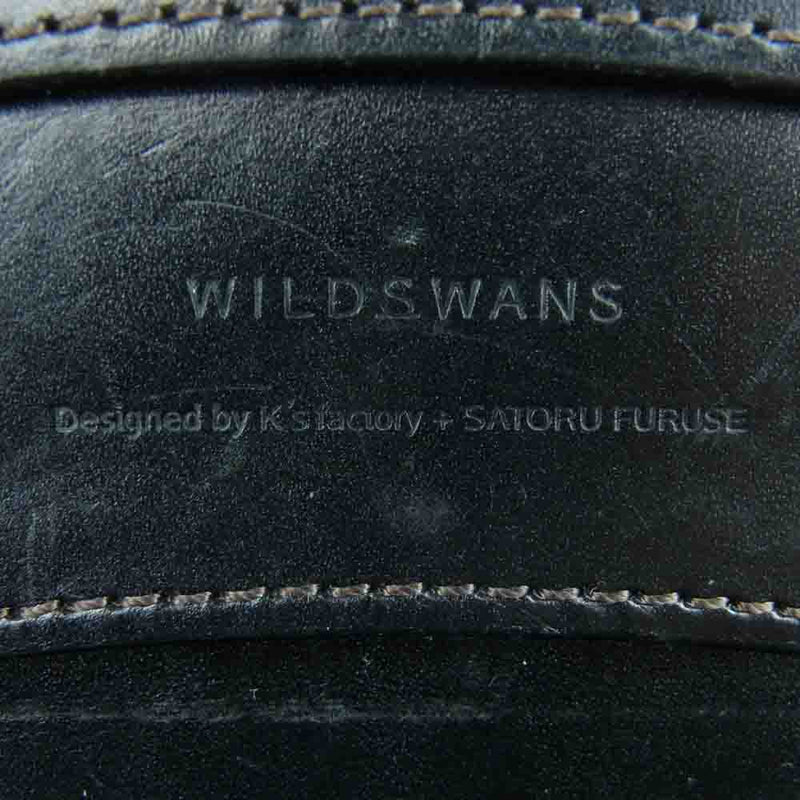 WILDSWANS ワイルドスワンズ KF-003 サドルプルアップ ミニ レザー ウォレット 二つ折り財布 牛革 ブラック系【中古】