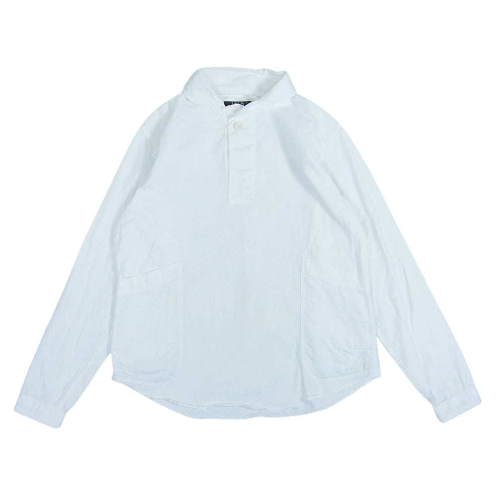LOLO ロロ プルオーバー 丸襟 長袖 シャツ ホワイト系 S【中古】