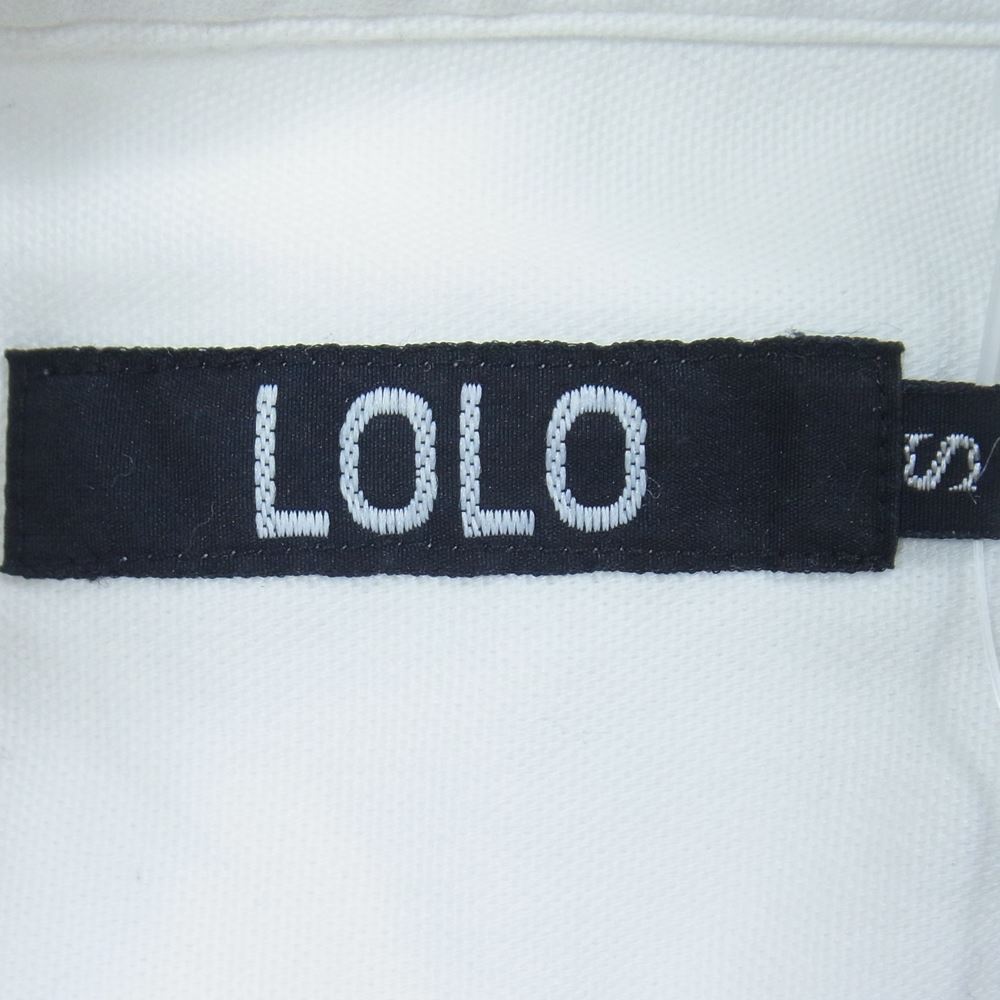 LOLO ロロ プルオーバー 丸襟 長袖 シャツ ホワイト系 S【中古】