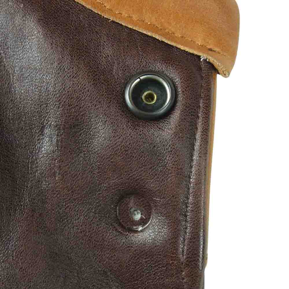 ワイツーレザー 【訳有】ホースハイド オール レザー ダウン ベスト 馬革 日本製 ブラウン系 40【中古】