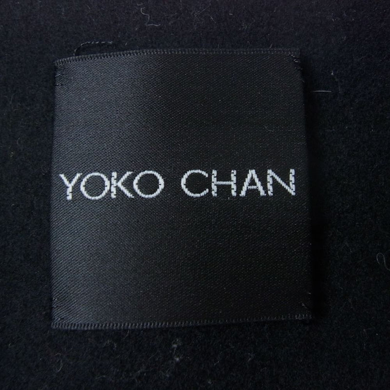 YOKO CHAN ヨーコチャン YCC-318-080 ファー ノーカラー ウール ブラウス ジャケット ブラック系 38【中古】
