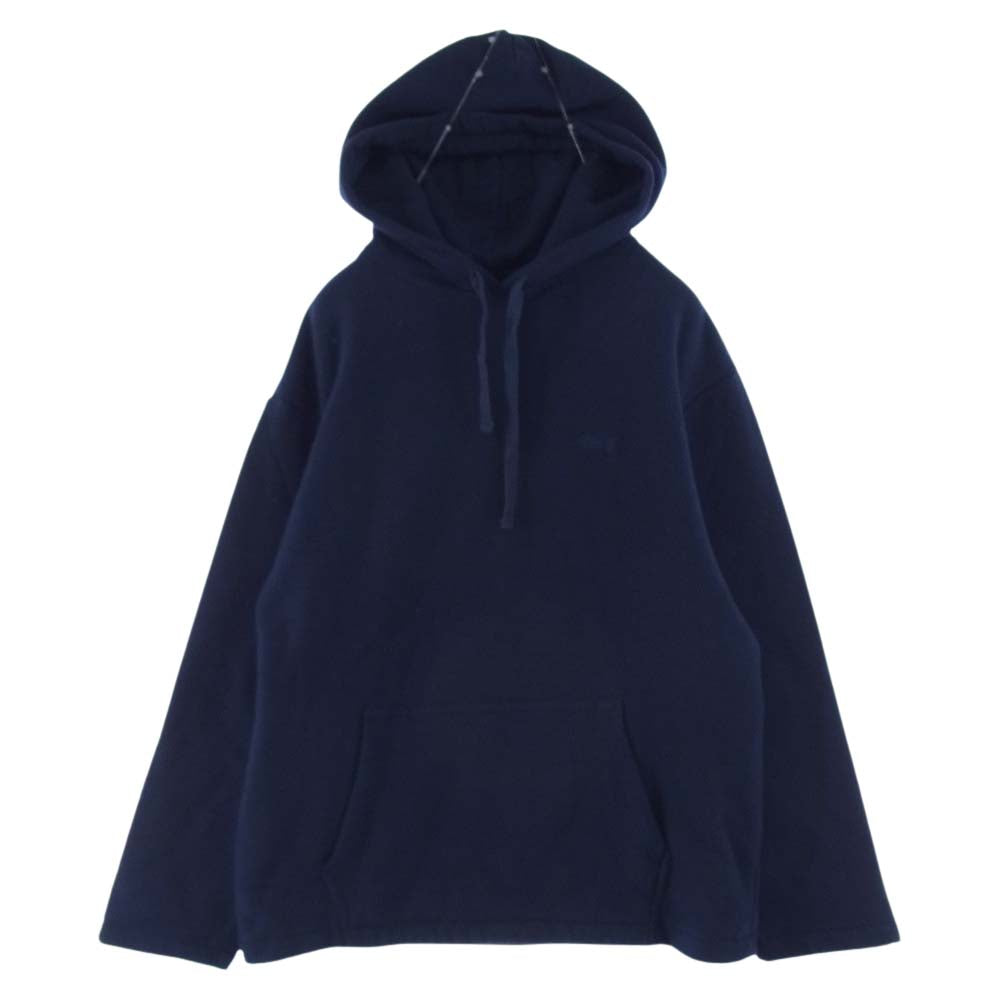STUSSY ステューシー × No Vacancy Inn ノーバカンシーイン バックプリント ロゴ刺繍 プルオーバー パーカー ネイビー系 M【中古】