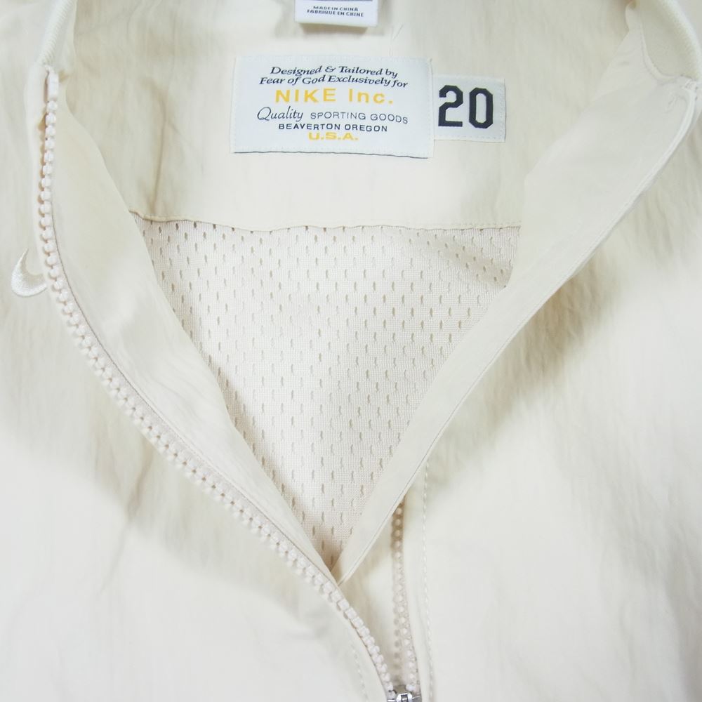 FEAR OF GOD フィアオブゴッド CU4694-271 × NIKE ナイキ NRG W BASKETBALL JACKET バスケットボール ブルゾン ナイロン ジャケット オフホワイト系 ベージュ系 XS【中古】