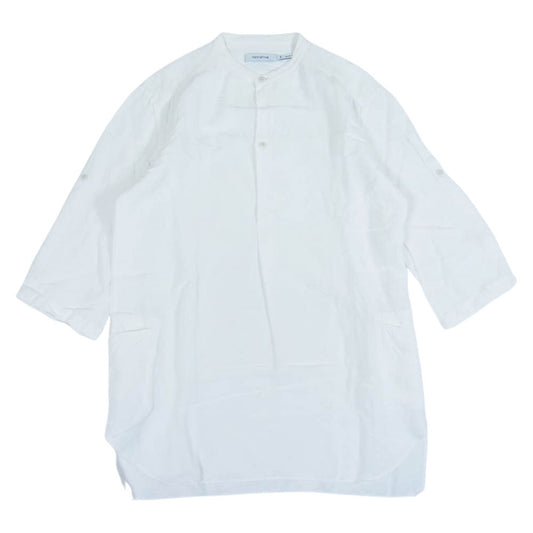 nonnative ノンネイティブ NN-S2719 TRAVELER PULLOVER LONG SHIRT トラベラー プルオーバー ロング 袖七分丈 ノーカラー シャツ ホワイト系 1【中古】