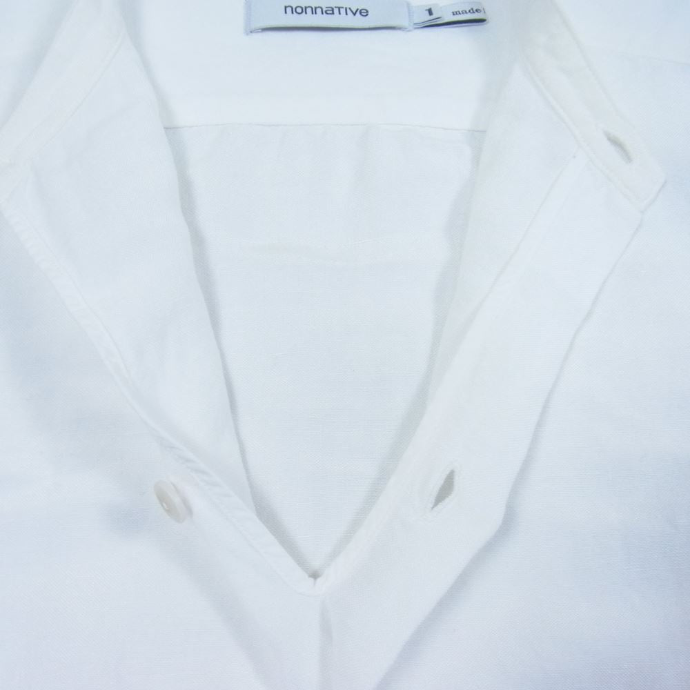 nonnative ノンネイティブ NN-S2719 TRAVELER PULLOVER LONG SHIRT トラベラー プルオーバー ロング 袖七分丈 ノーカラー シャツ ホワイト系 1【中古】