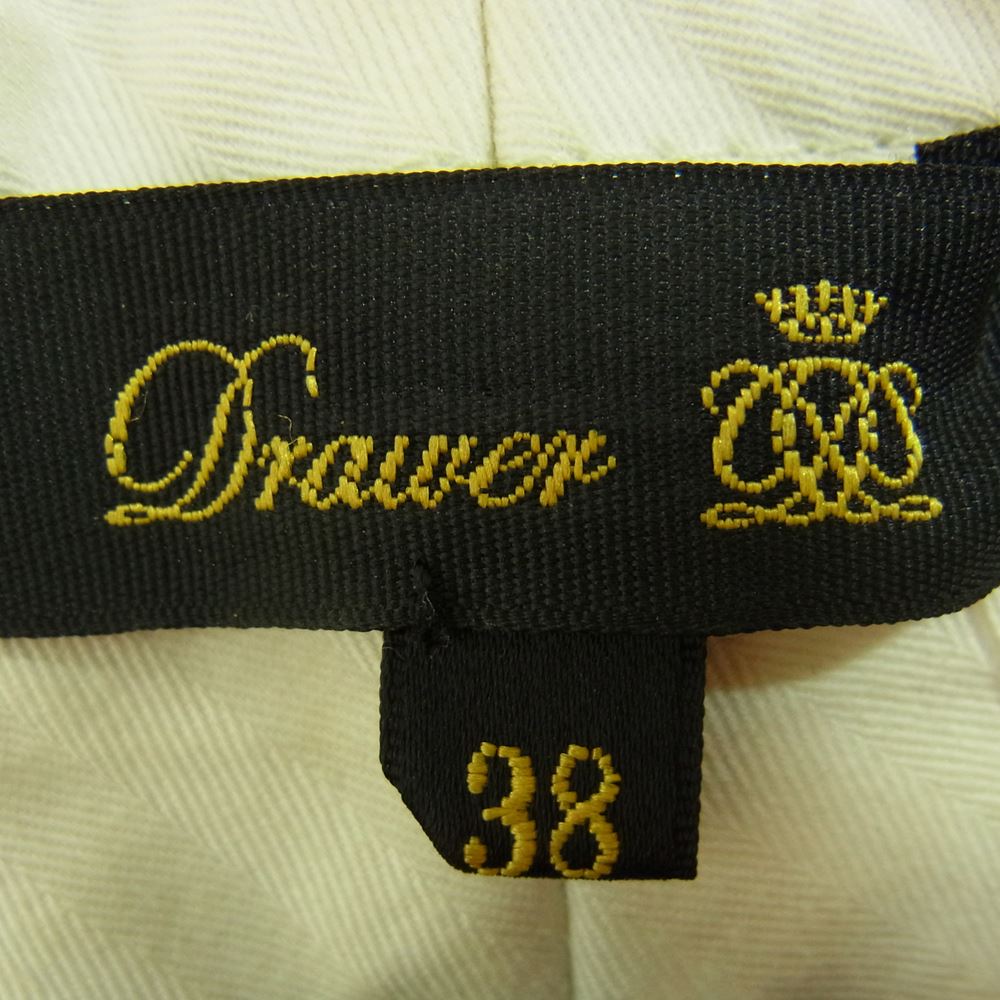 Drawer ドゥロワー 6514-236-0527 コットンツイル 麻 シルク混 スリム パンツ  ネイビー系 38【中古】