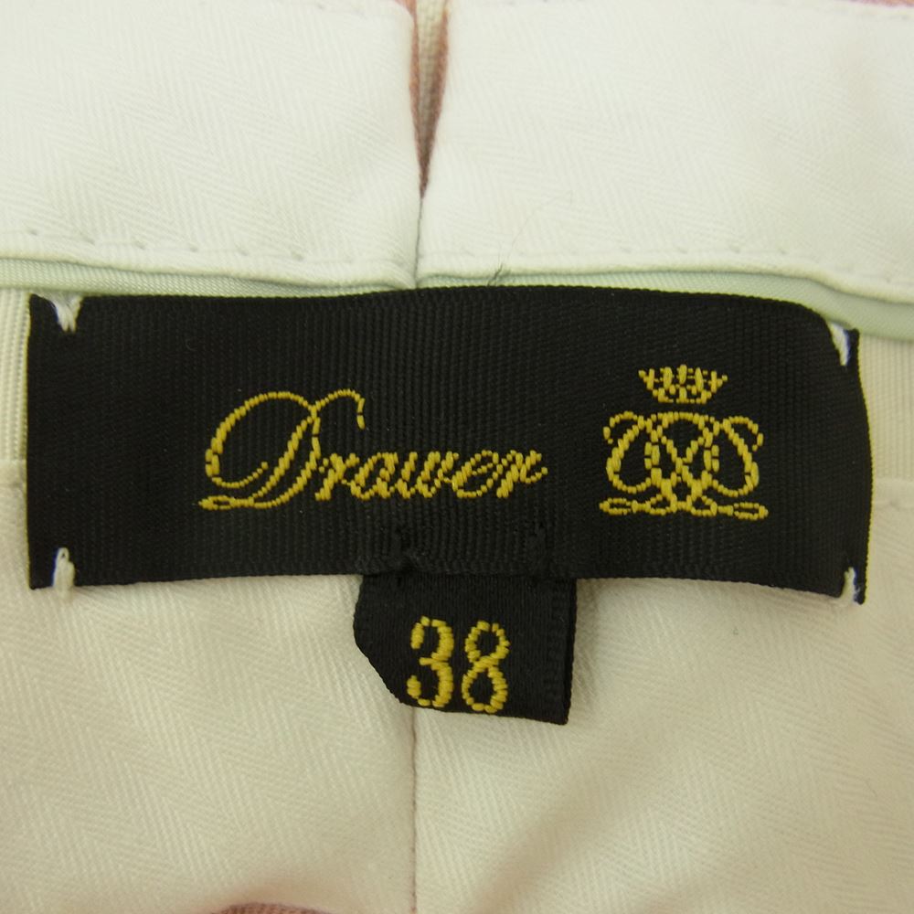 Drawer ドゥロワー 6514-236-0952 テーパード コットン タック パンツ ピンク系 38【中古】