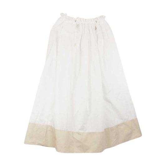 Drawer ドゥロワー 18SS 6524-299-1160 キリカエ ギャザー ロングスカート ホワイト系 36【美品】【中古】