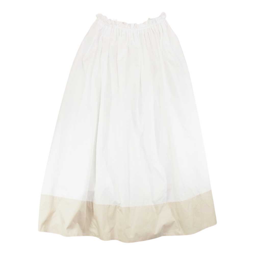 Drawer ドゥロワー 18SS 6524-299-1160 キリカエ ギャザー ロングスカート ホワイト系 36【美品】【中古】