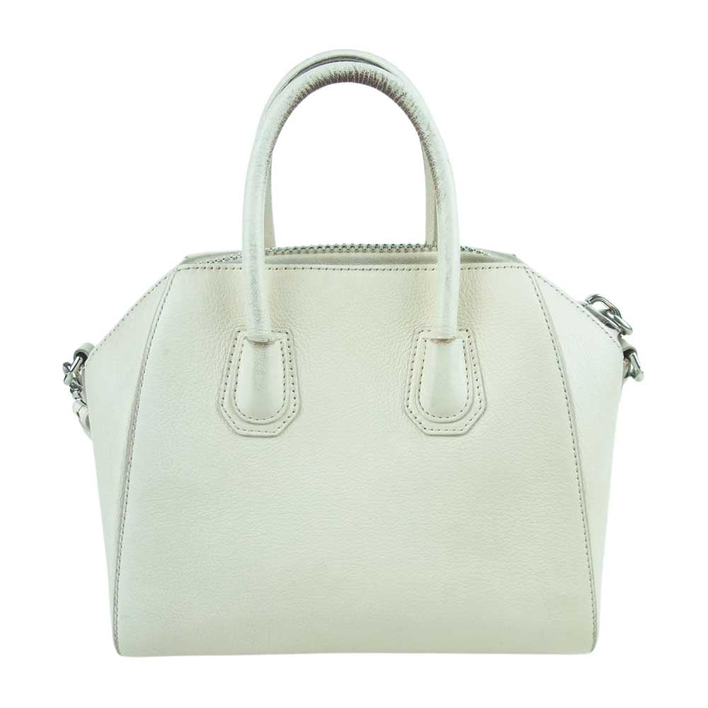 GIVENCHY ジバンシィ MP B 0197 Sugar Goatskin Mini Antigona アンティゴナ ミニ ハンドバッグ ショルダー バッグ 2WAY オフホワイト系【中古】